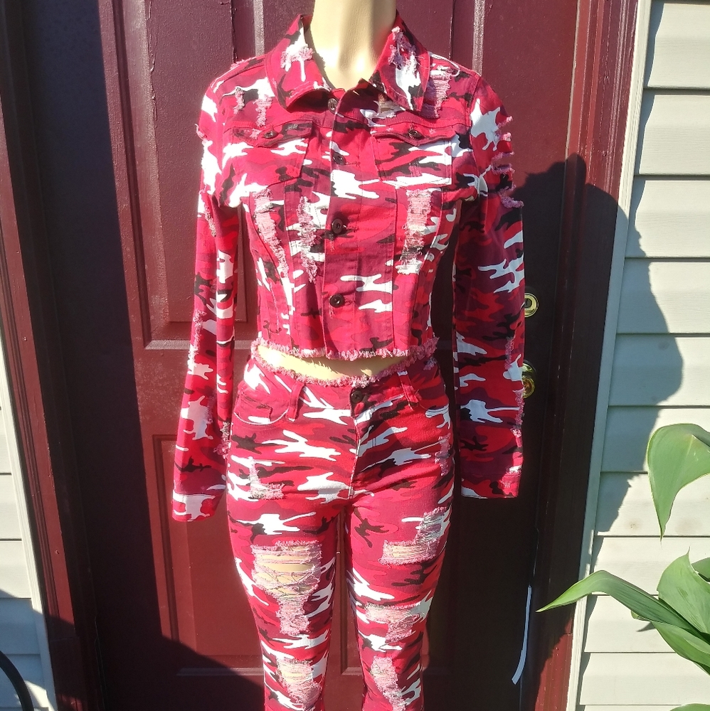 RED FOX Camo Denim 2 Piece Outfit